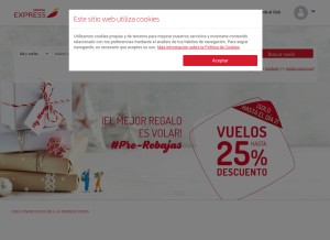 How iberiaexpress.com looks like on a tablet such as an iPad.
