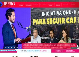 How ibero.mx looks like on a tablet such as an iPad.