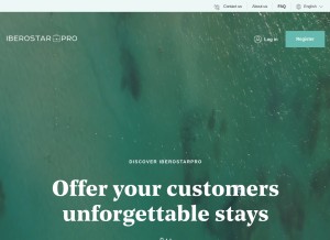 How iberostarpro.com looks like on a tablet such as an iPad.