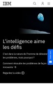 How ibm.com looks like on a mobile device such as an iPhone.