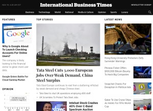 How ibt.com looks like on a tablet such as an iPad.