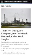 How ibtimes.com looks like on a mobile device such as an iPhone.