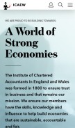 How icaew.com looks like on a mobile device such as an iPhone.