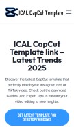 How icalcapcuttemplate.com looks like on a mobile device such as an iPhone.