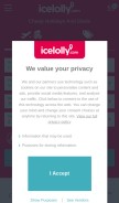 How icelolly.com looks like on a mobile device such as an iPhone.