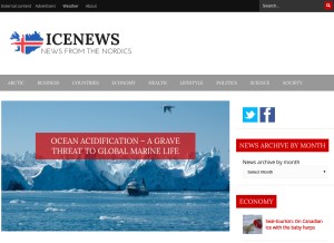 How icenews.is looks like on a tablet such as an iPad.