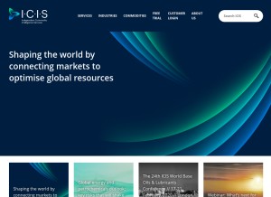 How icis.com looks like on a tablet such as an iPad.