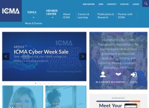 How icma.org looks like on a tablet such as an iPad.