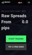 How icmarkets.com looks like on a mobile device such as an iPhone.