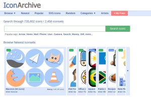 How iconarchive.com looks like on a tablet such as an iPad.