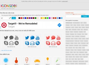 How iconsdb.com looks like on a tablet such as an iPad.