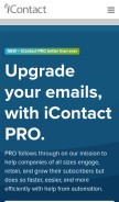 How icontact.com looks like on a mobile device such as an iPhone.