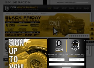 How iconvehicledynamics.com looks like on a tablet such as an iPad.