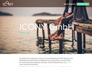 How icony.com looks like on a tablet such as an iPad.