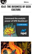 How icv2.com looks like on a mobile device such as an iPhone.