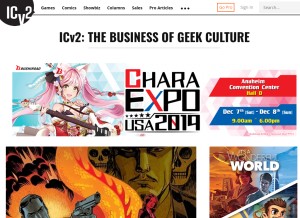 How icv2.com looks like on a tablet such as an iPad.