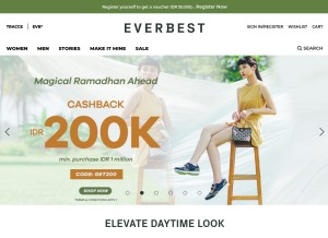 How id.everbestshoes.com looks like on a tablet such as an iPad.