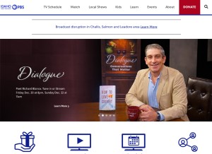 How idahoptv.org looks like on a tablet such as an iPad.