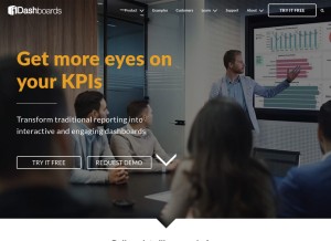 How idashboards.com looks like on a tablet such as an iPad.