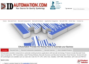 How idautomation.com looks like on a tablet such as an iPad.