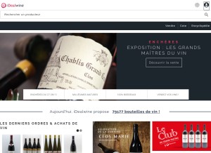 How idealwine.com looks like on a tablet such as an iPad.