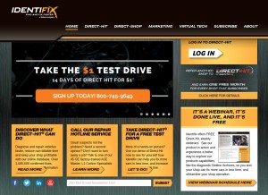 How identifix.com looks like on a tablet such as an iPad.
