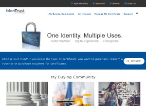 How identrust.com looks like on a tablet such as an iPad.