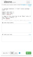 How ideone.com looks like on a mobile device such as an iPhone.