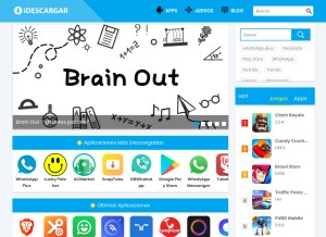 How idescargar.com looks like on a tablet such as an iPad.