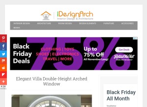How idesignarch.com looks like on a tablet such as an iPad.