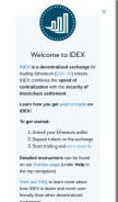 How idex.market looks like on a mobile device such as an iPhone.