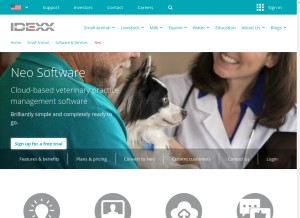 How idexxneo.com looks like on a tablet such as an iPad.