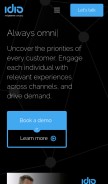 How idio.co looks like on a mobile device such as an iPhone.