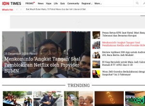 How idntimes.com looks like on a tablet such as an iPad.