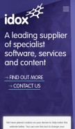 How idoxgroup.com looks like on a mobile device such as an iPhone.