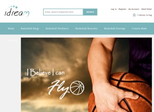 How idreambasketballjewelry.com looks like on a tablet such as an iPad.