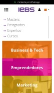 How iebschool.com looks like on a mobile device such as an iPhone.