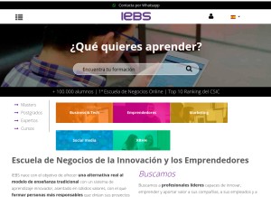 How iebschool.com looks like on a tablet such as an iPad.