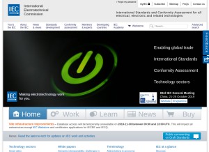 How iec.ch looks like on a tablet such as an iPad.