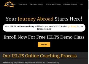 How ieltsonlinecoaching.in looks like on a tablet such as an iPad.