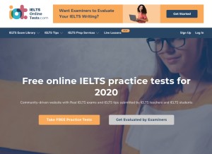 How ieltsonlinetests.com looks like on a tablet such as an iPad.
