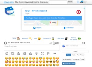How iemoji.com looks like on a tablet such as an iPad.