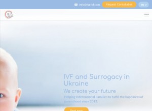 How ifg-ivf.com looks like on a tablet such as an iPad.