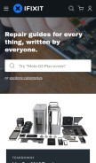 How ifixit.com looks like on a mobile device such as an iPhone.