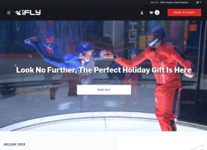 How iflyworld.com looks like on a tablet such as an iPad.