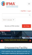 How ifma.org looks like on a mobile device such as an iPhone.