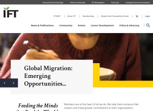 How ift.org looks like on a tablet such as an iPad.