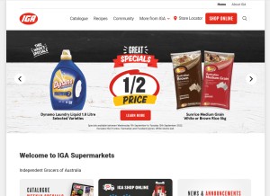 How iga.com.au looks like on a tablet such as an iPad.