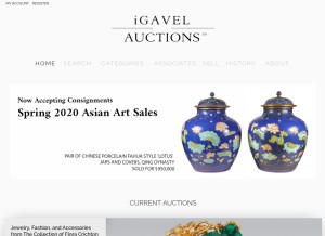 How igavelauctions.com looks like on a tablet such as an iPad.