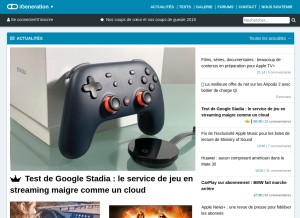 How igen.fr looks like on a tablet such as an iPad.